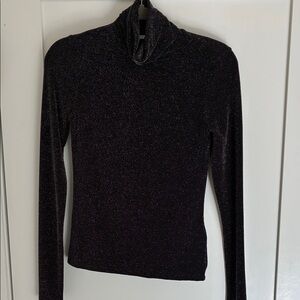 H&M Black Glitter Long Sleeve Top